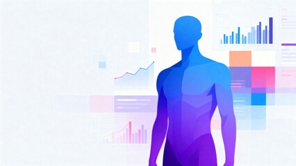 Abstract figure with data charts