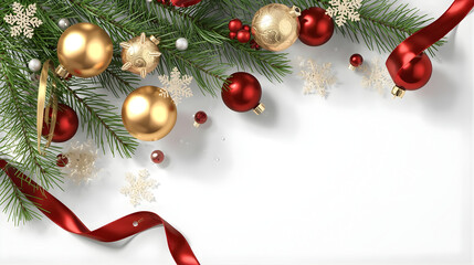 christmas background with red and gold decorations