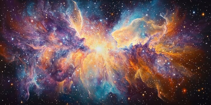 A Captivating Cosmic Symphony The Fiery Nebula Dance Among Shimmering Stars in the Universe