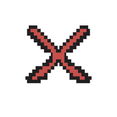 Fototapeta premium Cross Mark Pixel Vector