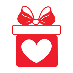 A doodle-style heart gift box for Valentine's Day.