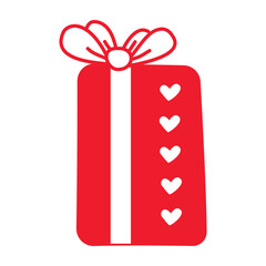 A doodle-style heart gift box for Valentine's Day.