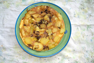 spanish potato omelette on plate