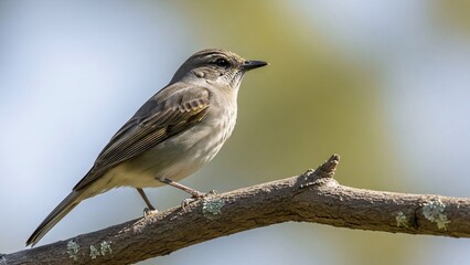 Fototapeta premium A small bird perched on a tree branch with a blurred background