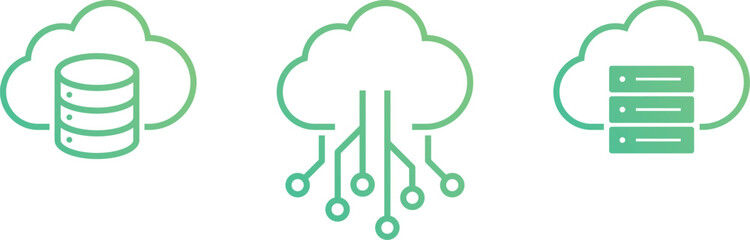 クラウドコンピュータ　ウェブのアイコンセット