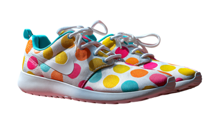 Colorful polka dot sneakers