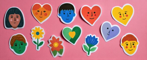 Random acts of kindness day sticker pack with fun decals inspiring little acts of kindness and happiness