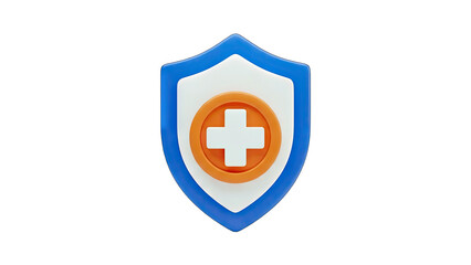 Fototapeta premium Medical Shield Icon Protecting Health - 3D Render