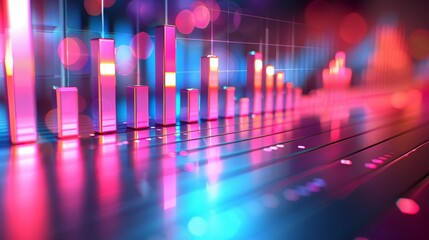 3d holographic financial data analysis  charting strategic marketing and management insights