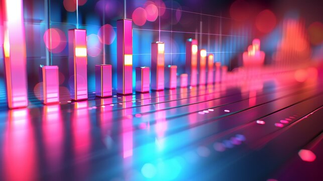 3d holographic financial data analysis  charting strategic marketing and management insights - Powered by Adobe