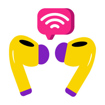 Creative design icon of wireless handsfree 