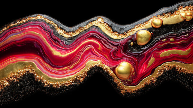 Un arri&egrave;re-plan d'une texture iris&eacute;e de marbre dor&eacute; et de rubis