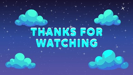 Thanks For Watching Overlay stream with Cute Night Sky Clouds
