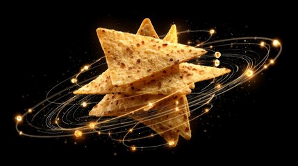Crunchy Tortilla Chips in Cosmic Pottage of Light and Flavor
