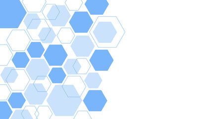 Abstract blue hexagon shape for frame illustration design