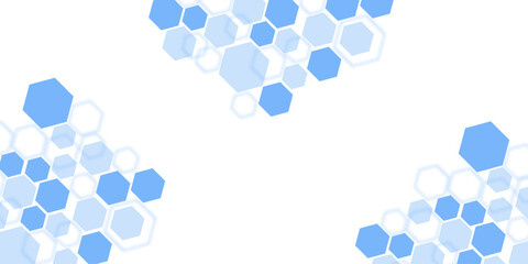 Abstract blue hexagon shape for frame illustration design