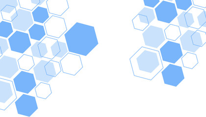 Abstract blue hexagon shape for frame illustration design