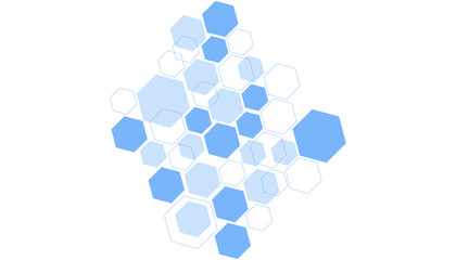 Abstract blue hexagon shape for frame illustration design