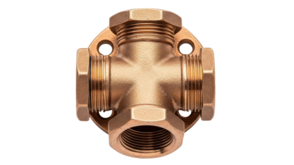 Copper Cross Fitting Connected