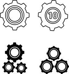 Gear setting four icon set number