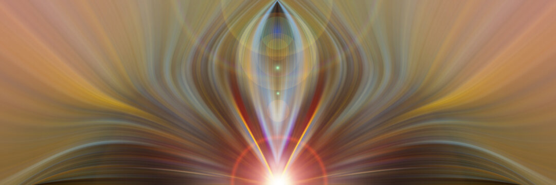 Abstract background, futuristic multicolor energy flower. Time loop. New life - concept.