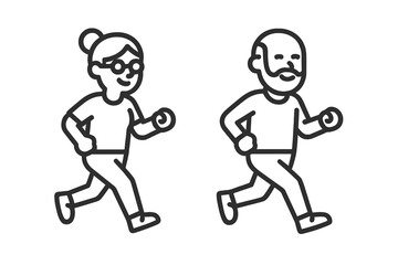 Senior couple jogging together for fitness and healthy lifestyle goals and active aging