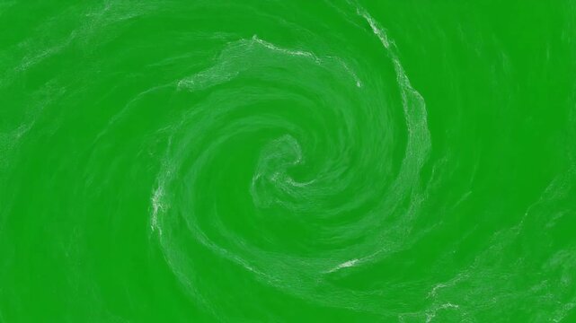 Swirling White Smoke Vortex on a Green Screen Background. 4k Footage Greenscreen Video