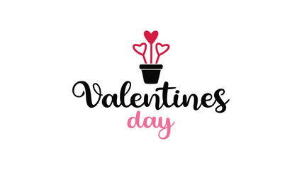 Minimal heart shaped topiary plant in a pot for valentine's day decoration