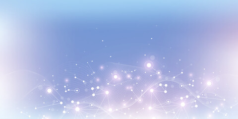 Global network connection banner design template. Header social network communication in the global business concept. Big data visualization. Internet technology