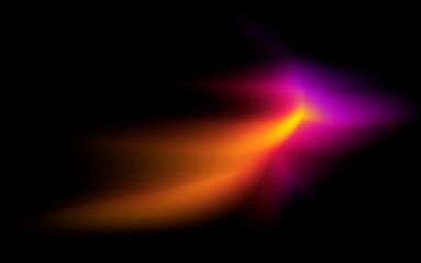 Exploding neon gradient splash light effect on black background