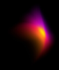 Fototapeta premium Vertical glowing neon aura blob shape in the dark