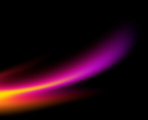 Soft neon flowing wave glow on black background