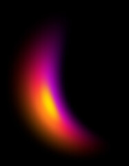 Vertical soft neon curve spot glowing on black