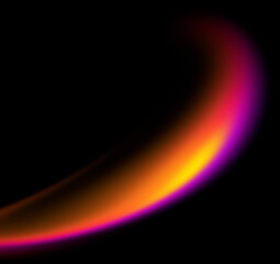 Ascending neon swoosh curve glow with dark contrast