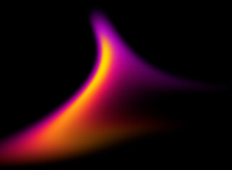 Vibrant neon wave flow glowing on black background