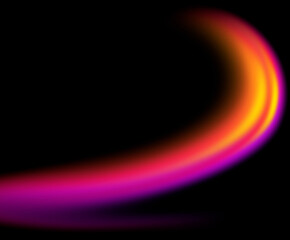 Sweeping neon motion texture on black background