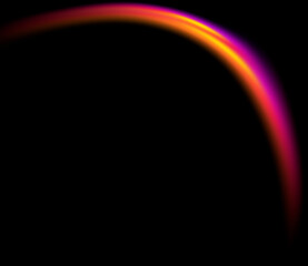 Thin neon minimal arch line glowing in darkness