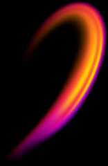 Vertical neon flame curve glow with fluid motion