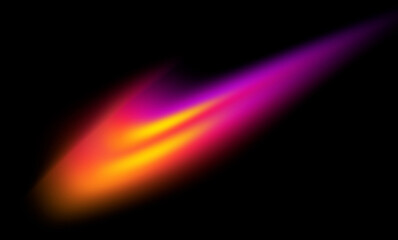 Horizontal neon motion streak glowing on dark