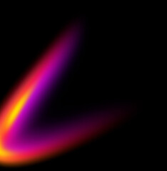 Sharp neon v-shape glowing on white background