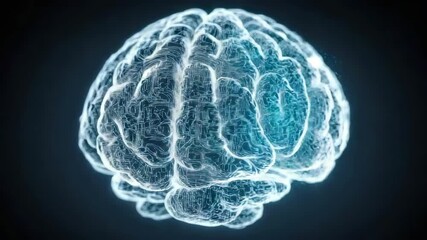 Glowing digital brain network visualization neon wireframe glowing network futuristic neural - Powered by Adobe