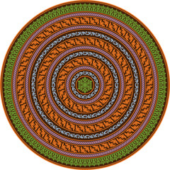 Round floral pattern, various brushes. Mandala. 