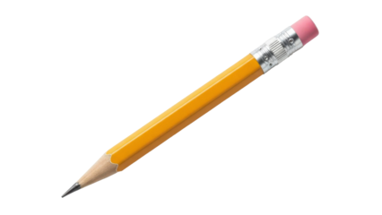 Pencil Sharp, Eraser Pink, White Background