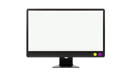 Modern Computer Monitor with Blank Screen on White Background