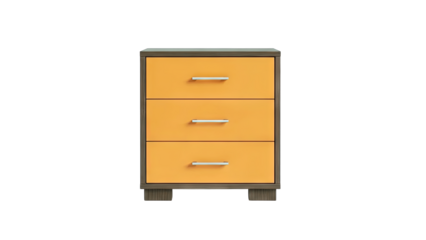 Modern Orange Dresser on White Background