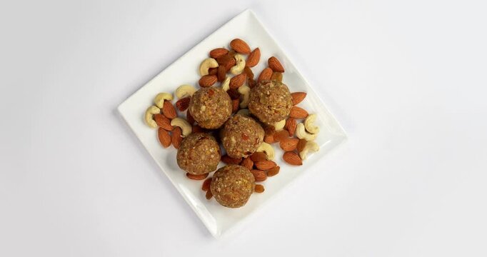 Traditional Dink laddu made from edible gum and dry fruits, called Dinkache ladoo or gond ke laddoo