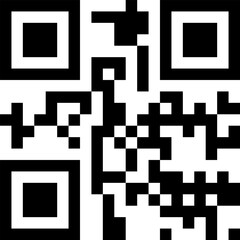 Black and white QR code for scanning and encoding data
