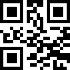 Black and white QR code for scanning and encoding data
