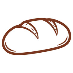 Illustrated loaf of bread icon for bakery food or kitchen design needs