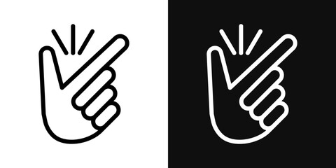 Obraz premium Finger snapping icons - editable stroke vector illustration